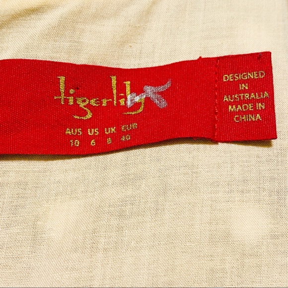 Tigerlily Australia Black Nude Tan Eyelet Dress Full Circle Tail Size US 6 - Picture 9 of 9